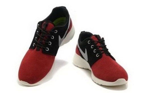 Shopping Nike Roshe Run Mens Shoes Red Black White Factory Outlet